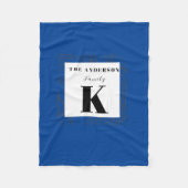 Blauwgroen Monogram Modern, Stijlvol en Koel Fleece Deken (Voorkant)