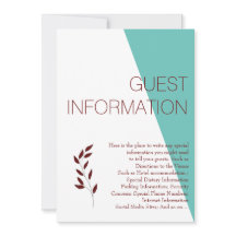 Blauwgroen monogram 💍 Moderne behuizing Kaart