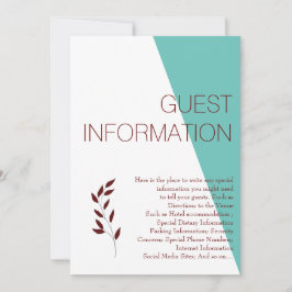 Blauwgroen monogram 💍 Moderne behuizing Kaart