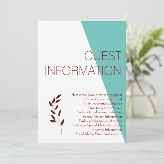 Blauwgroen monogram 💍 Moderne behuizing Kaart (Staand voorkant)