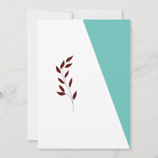 Blauwgroen monogram 💍 Moderne behuizing Kaart (Achterkant)