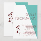 Blauwgroen monogram 💍 Moderne behuizing Kaart (Voorkant / Achterkant)