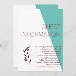 Blauwgroen monogram 💍 Moderne behuizing Kaart