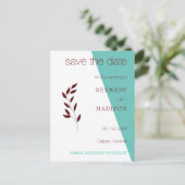 Blauwgroen Monogram 💍 Moderne Geometrische Elegan Briefkaart (Staand voorkant)