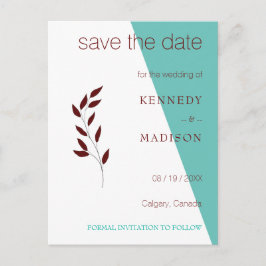 Blauwgroen Monogram 💍 Moderne Geometrische Elegan Briefkaart