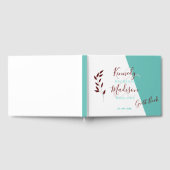 Blauwgroen Monogram 💍 Moderne Geometrische Elegan Gastenboek (Volledig)