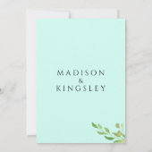 Blauwgroen Monogram 💍 Moderne Geometrische Elegan Kaart (Achterkant)