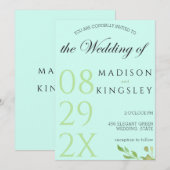 Blauwgroen Monogram 💍 Moderne Geometrische Elegan Kaart (Voorkant / Achterkant)