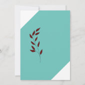 Blauwgroen Monogram 💍 Moderne Geometrische Elegan Kaart (Achterkant)