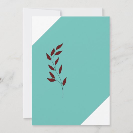 Blauwgroen Monogram 💍 Moderne Geometrische Elegan Kaart (Achterkant)