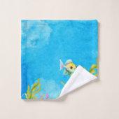 Blauwgroen Monogram Naam Zeemeermin Badhanddoek Se Bad Handdoek (Wasdoekje)