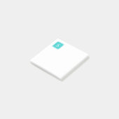 Blauwgroen monogram post-it® notes (Schuin)