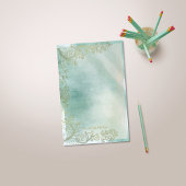 Blauwgroen Monogram siervoering Briefpapier