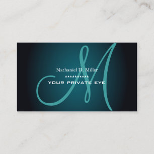 Blauwgroen monogram visitekaartje