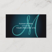 Blauwgroen monogram visitekaartje (Voorkant)