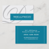 Blauwgroen monogram Visitekaartjes (Voorkant / Achterkant)