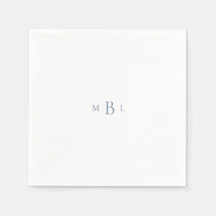 Blauwgroen Monogram White Elegant Wedding Cocktail Servet