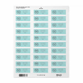 Blauwgroen Monogram Wreatadlabel Etiket (Full Sheet)