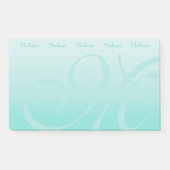 Blauwgroen monogrammatisch kleurenblok post-it® notes (Voorkant)