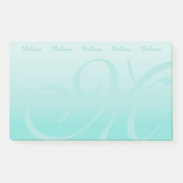 Blauwgroen monogrammatisch kleurenblok post-it® notes