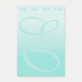 Blauwgroen monogrammatisch kleurenblok post-it® notes