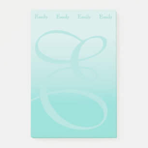 Blauwgroen monogrammatisch kleurenblok post-it® notes
