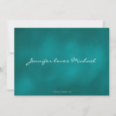 Blauwgroen monogrammed Firefly Mason Jar Vrijgezel Kaart (Achterkant)