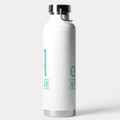 Blauwgroen monogrammen waterfles (Links)