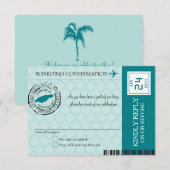 Blauwgroen Montego Bay Jamaica RSVP Kaart (Voorkant / Achterkant)