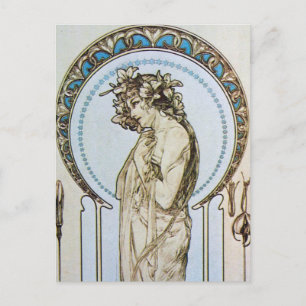 Blauwgroen Moon Goddess Briefkaart