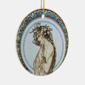 Blauwgroen Moon Goddess Keramisch Ornament (Rechts)