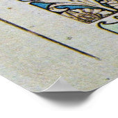 Blauwgroen Moon Goddess Poster (Hoek)