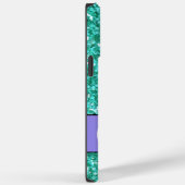Blauwgroen mousserend glitter, monogramma-Hoesje-M Case-Mate iPhone Case (Achterkant / Rechts)