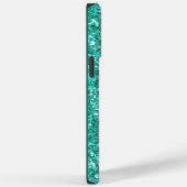 Blauwgroen mousserende glitter, monogrammen Case-Mate iPhone case (Achterkant / Rechts)