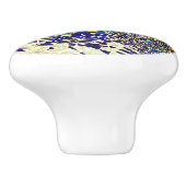 Blauwgroen mozaïek keramische knop (Zijkant)