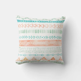 Blauwgroen Munt Waterverf Tribal Pillow Kussen