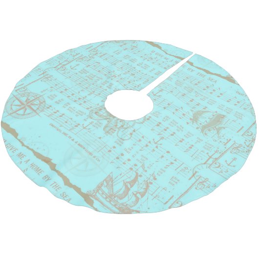  Blauwgroen muziekblad Kerstboom Rok (Gekanteld)