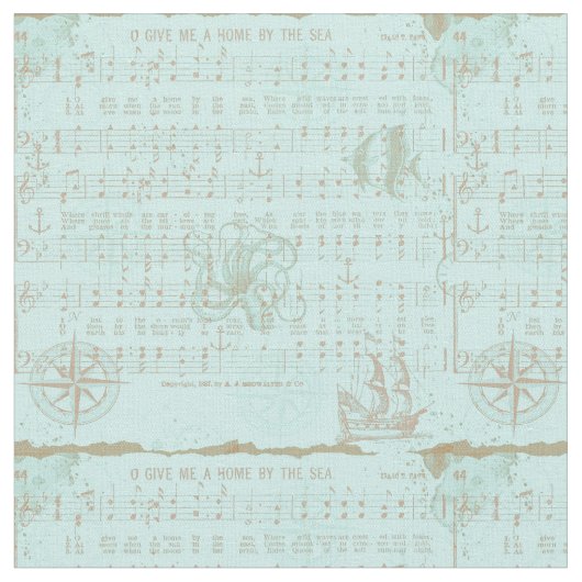Blauwgroen muziekblad Stof (Close Up)