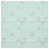 Blauwgroen muziekblad Stof (Swatch)