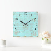  Blauwgroen muziekblad Vierkante Klok (Huis)