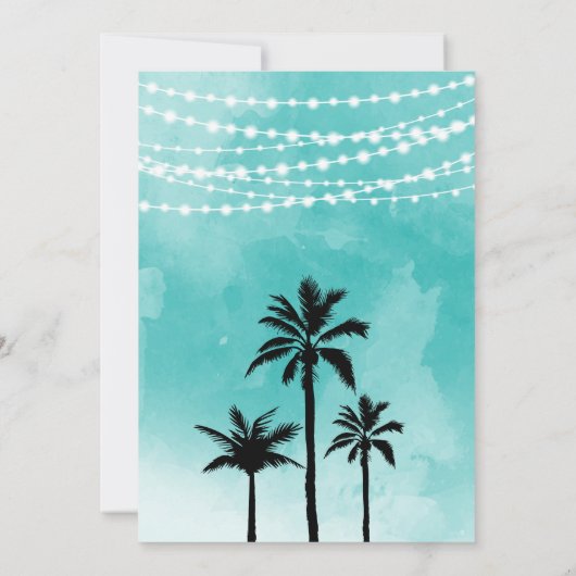 Blauwgroen Muziekfestival Verjaardagsuitnodiging Kaart (Achterkant)