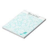 Blauwgroen muzieknotitie notitieblok (Linkerzijde)