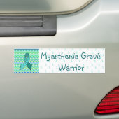 Blauwgroen Myasthenia gravis Awareness Bumperstick Bumpersticker (Op auto)