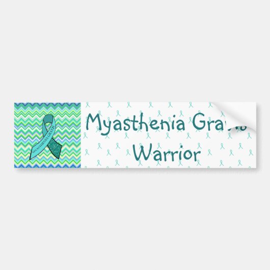 Blauwgroen Myasthenia gravis Awareness Bumperstick Bumpersticker (Voorkant)