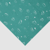 Blauwgroen Mystieke Kristallen Omtrek Tissuepapier (Detail)