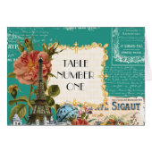 Blauwgroen n Crème  Eiffeltowertabelnummers (Voorkant Horizontaal)