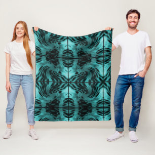 Blauwgroen n Zwart Fleece Deken