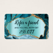 blauwgroen naald- folie-verwijzingskaart visitekaartje (Voorkant)