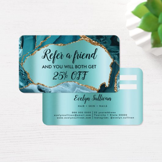 blauwgroen naald- folie-verwijzingskaart visitekaartje (Bureau)