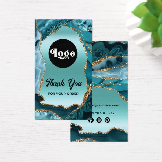 Blauwgroen naald voor folie visitekaartje (Bureau)